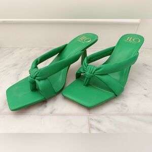 Jennifer Lopez Vibrant Green Heeled Sandals
